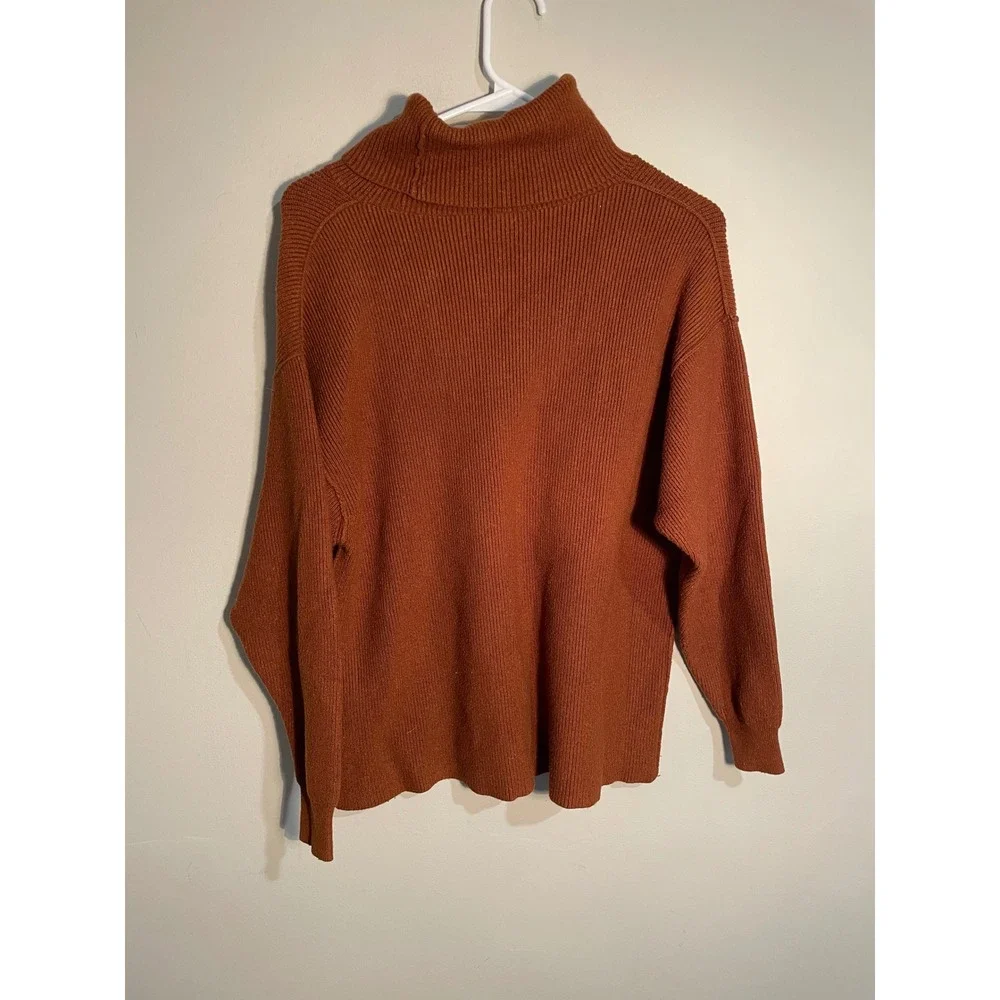 Free People Softly Structured Rib Knit‎ Cowl Neck Oversized Sweater Size XS